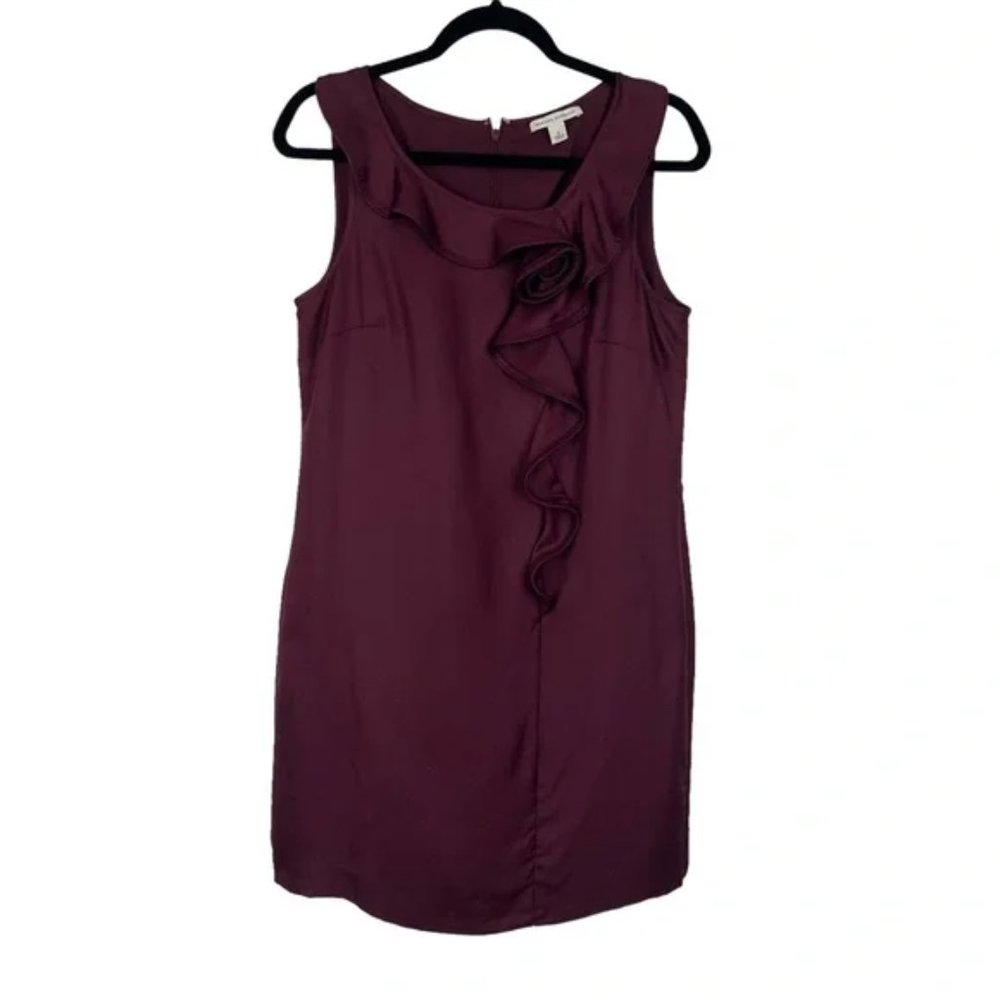 Banana Republic Silk Sleeveless Front Ruffle Dress Size 8